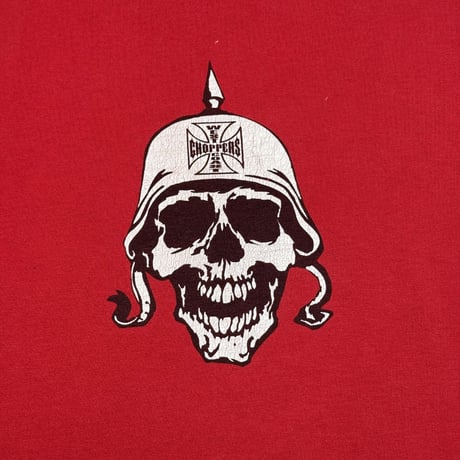 WEST COAST CHOPPERS "SKULL HERMET RED"  LS WCC TAG LARGE2607