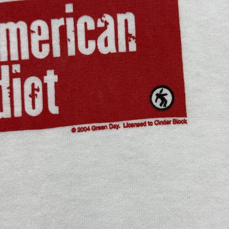 GREENDAY "AMERICAN IDIOT 2004" FRUIT OF THE LOOM X-LARGE 1707