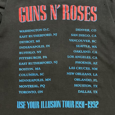 GUNS N' ROSES "USE YOUR ILLUSION TOUR 1991-1992" BROCKUM X-LARGE 1669