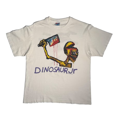 T-shirt Vintage Brockum Dinosaur Jr 'Start Choppin' 1993 - Taille XL - Coton Blanc - Occasion Très Bon état