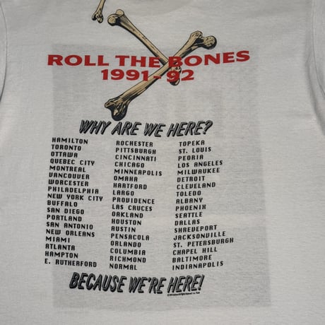 RUSH "ROLL THE BONES 1991-92" LARGE 851
