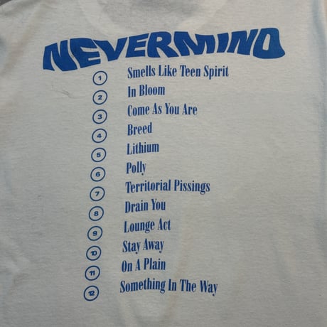 NIRVANA "NEVERMIND BACK STAGE PASS" HANES X-LARGE 2061