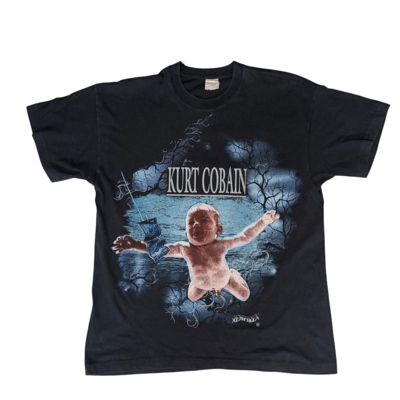 NIRVANAニルヴァーナKURT COBAIN Tシャツ ブートBOOTLEG Nirvana Kurt Cobain T-shirt size large double sided black