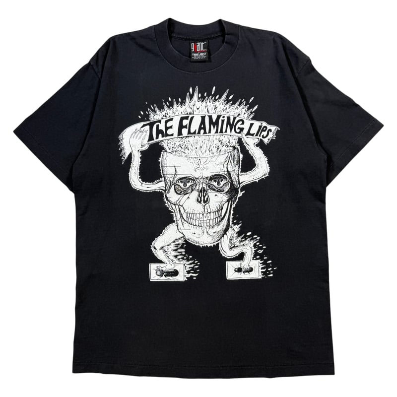 MUSIC TEE - THE FLAMING LIPS 総柄　ロンT Vtg The Flaming Lips Band Music Concert Cotton White All