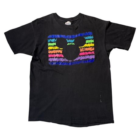 DISNEY "MICKEY LOGO RAINBOW" HANES X-LARGE 1949