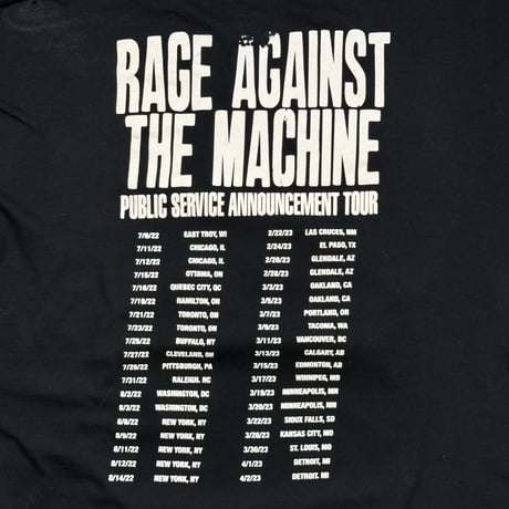 RAGE AGAINST THE MACHINE "PUBLIC SERVICE ANNOUNCEMENT TOUR 2022" FITS LIKE X-LARGE 453