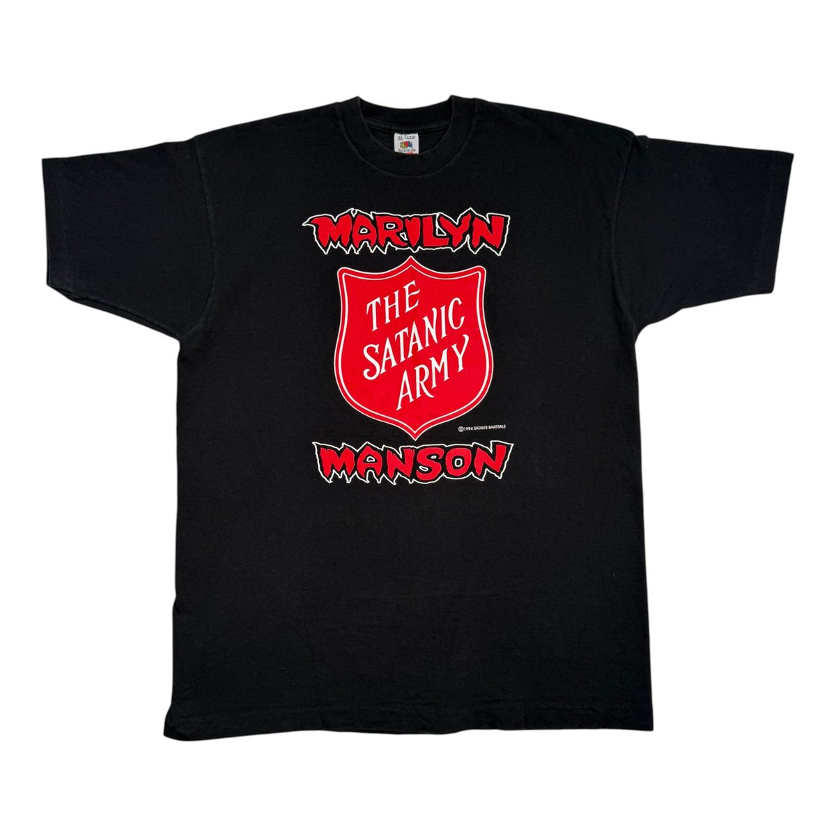 ヴィンテージ90S MARILYN MANSONTHE SATANIC ARMY VINTAGE MARILYN MANSON THE SATANIC ARMY T SHIRT XL 1994 SATAN'S