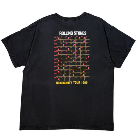 THE ROLLING STONES  "No Security Tour " 1999 SOF TEE X-LARGE ローリングストーンズ 1384