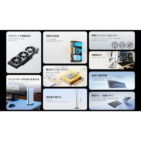 MINISFORUM AtomMan G1 Pro ゲーミングデスクトップ Ryzen9 × RTX 5060 × DDR5 32GB 搭載