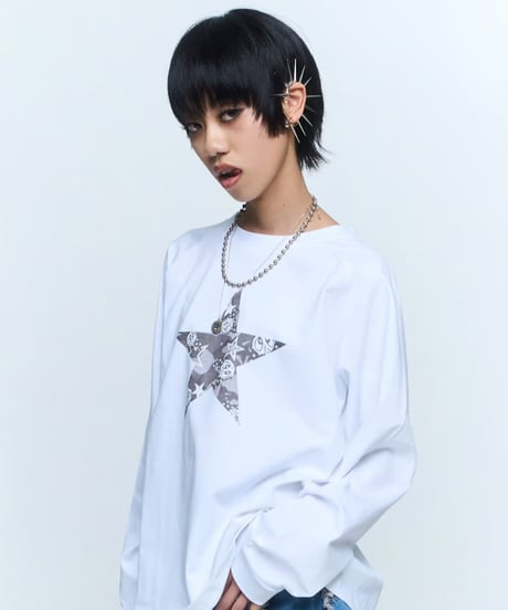 Galaxy camo long T-shirt