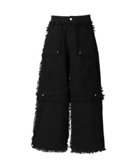 2way star denim pants【BLACK/BLUE】