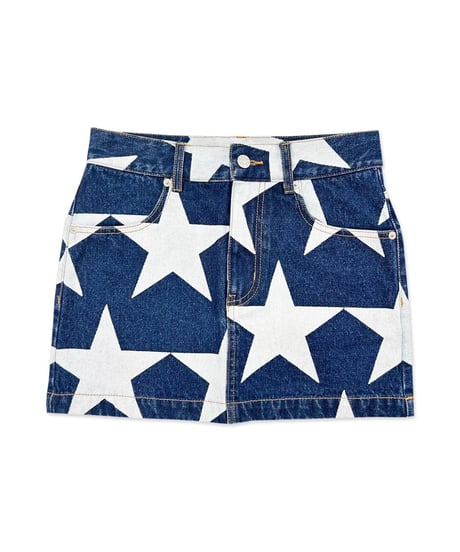 Star denim skirt