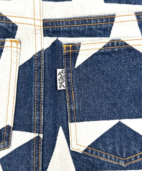 Star denim skirt