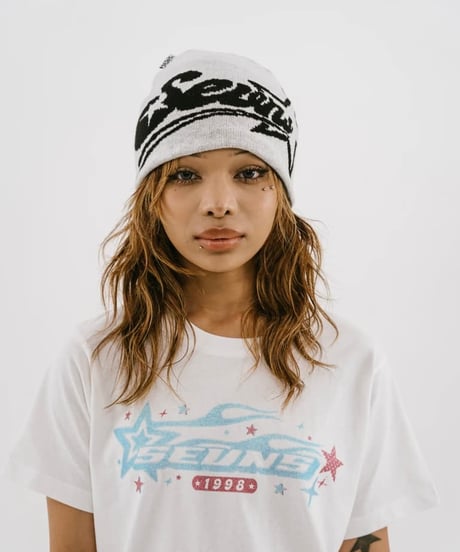 Reversible beanie【blue/black】