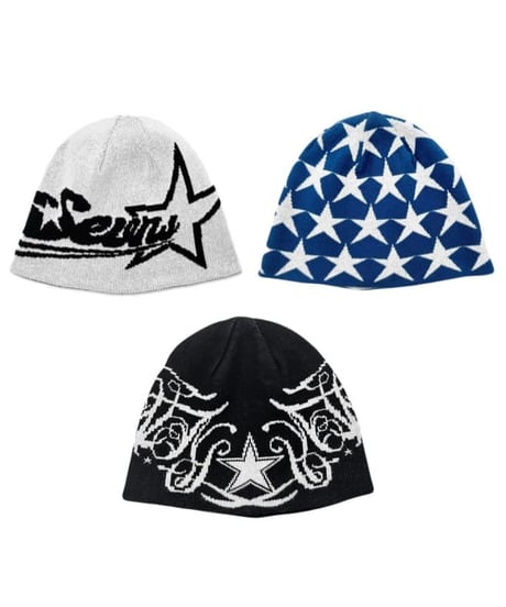 Reversible beanie【blue/black】