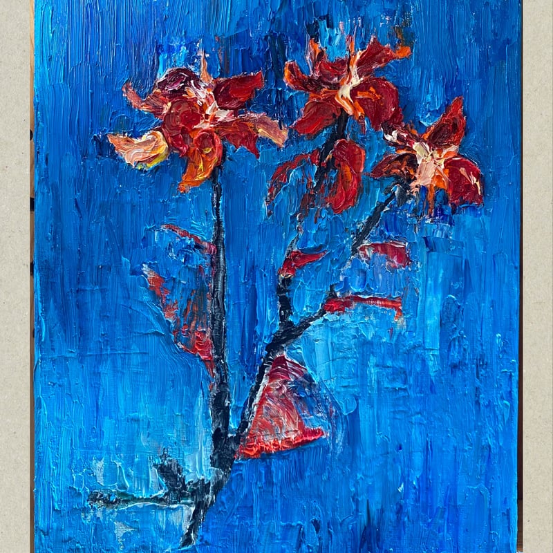 ランキング上位のプレゼント 油絵 油画 フラワー アート art_okaki | 絵画