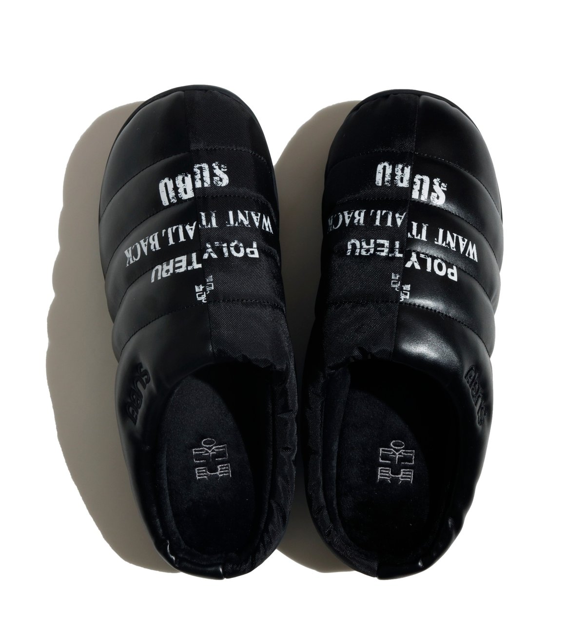 SUBU x POLYTERU padded slippers - black + lette SUBU x POLYTERU padded slippers - black + lette