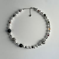 perl silver point necklace