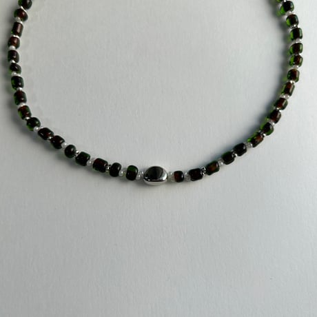 green silver necklace