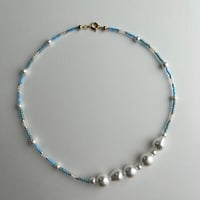 perl light blue necklace