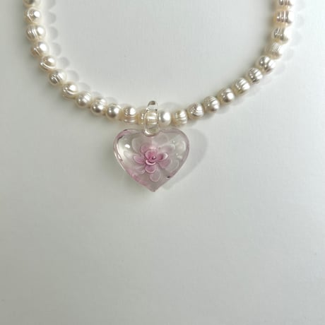 perl heart necklace