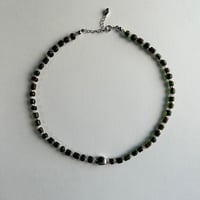green silver necklace
