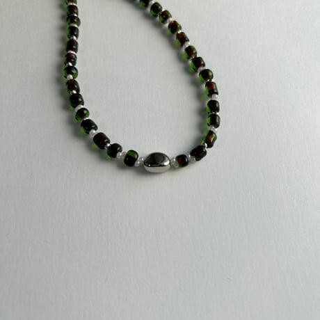 green silver necklace