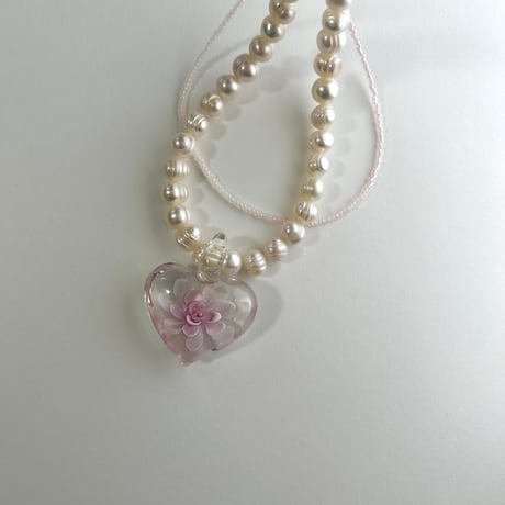 perl heart necklace