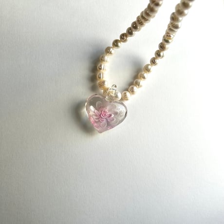 perl heart necklace