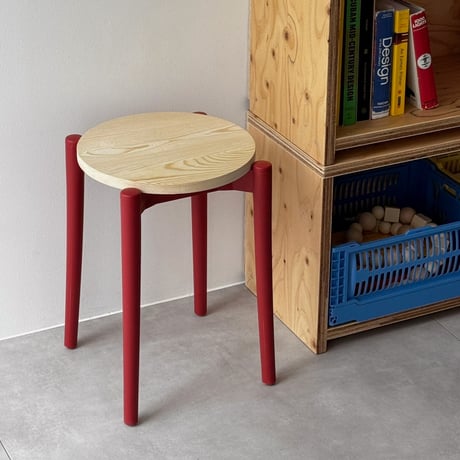 stool-03055　Color Leg Wood Stool