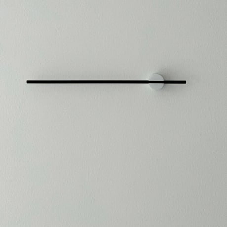wall-03089　Black Bar×White Post Slide Towel Hanger 40cm/50cm