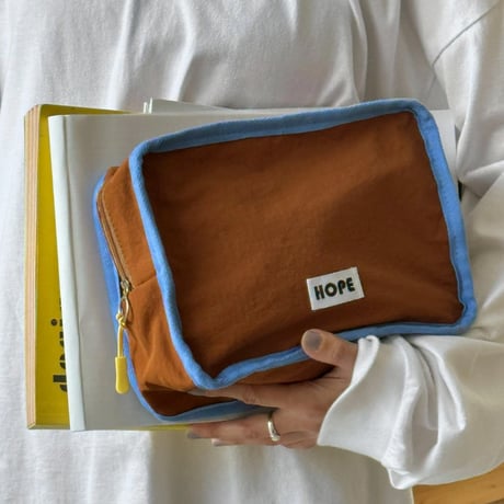 pouch-03003　Blue×Brown HOPE Piping Pouche Set Of 2