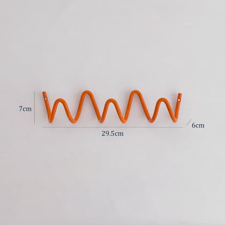 wall-03104　Loop Orange Iron 3-Hook Wall Rack