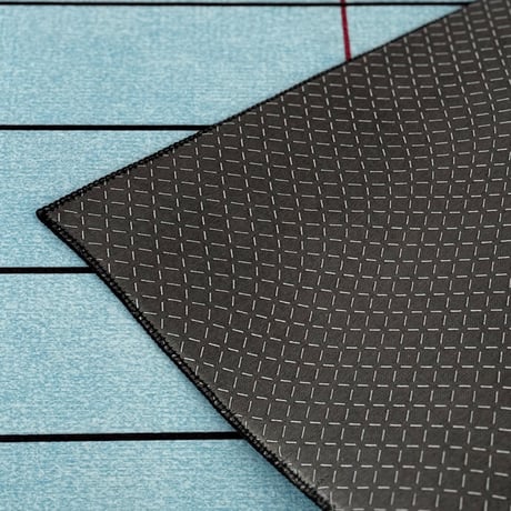 rug-03101　light blue×red×black Stripe rug 120×160cm / 140×200cm