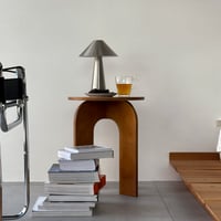 stool-03058　Natural Wood Arch Leg Stool