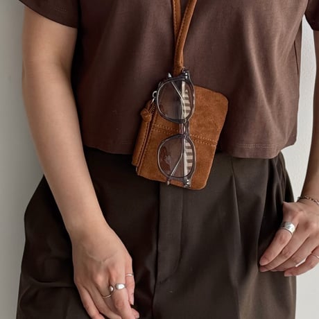 pouch-03002　Suede Mini Neck Pouch