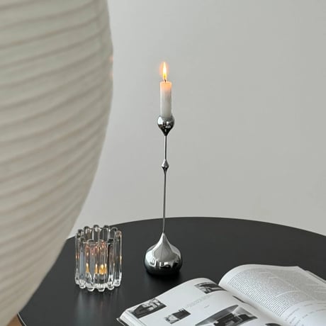 candle-03098　Drop Silver Candle Holder