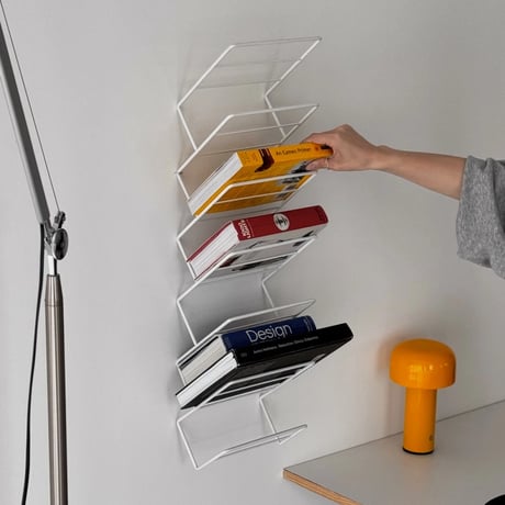 magazinerack-03041　2 Way Wire Magazine Shelf White