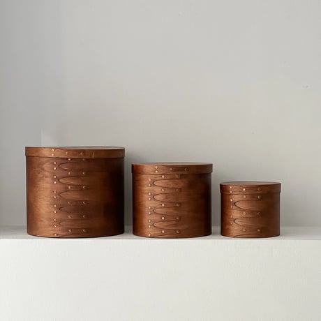 box-03030　Round Shaker Boxes Brown/Set of 3