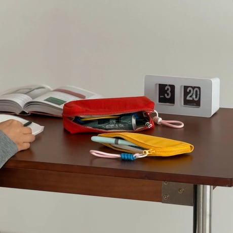 stationery-03035　L size Water Repellent OXFORD Fabric Colored Pencil Case Pouch with Strap