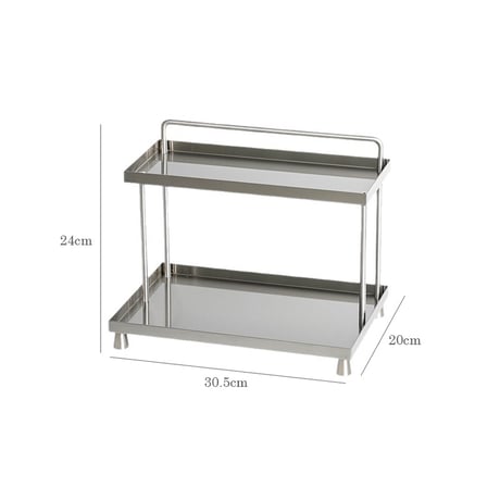 rack-03113　Stainless Steel Hairline Finish 2 Tier Display Rack