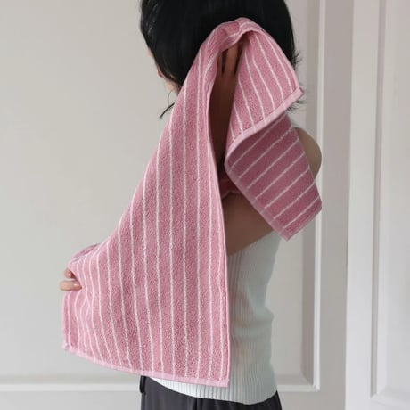towel-03026　PK Color Pencil Stripe Bath/Face Towel