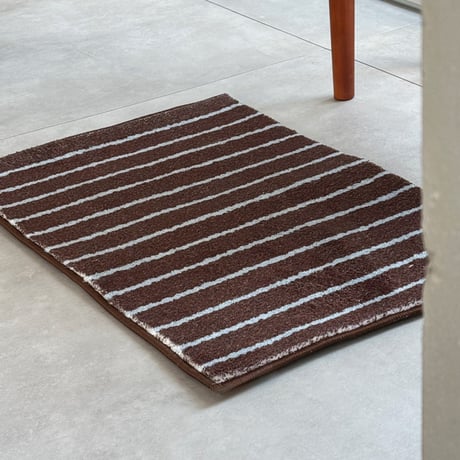 rug-03097　Brown × Blue Chalk Stripe Rug 40×60cm / 60×90cm