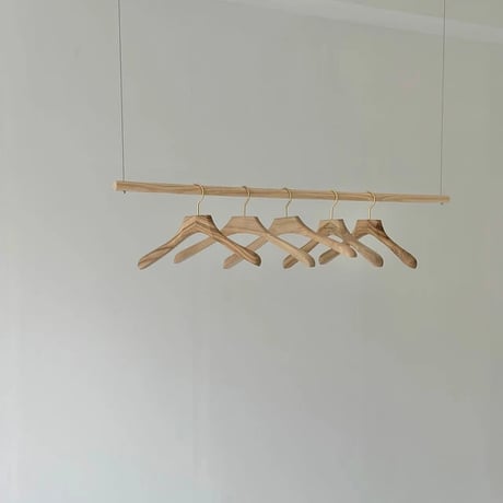rack-03017　Wood Hanging Wire Clothes Rack