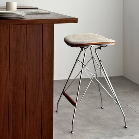 chair-03111　Fabric Seat  Wire Frame Counter Chair H69cm