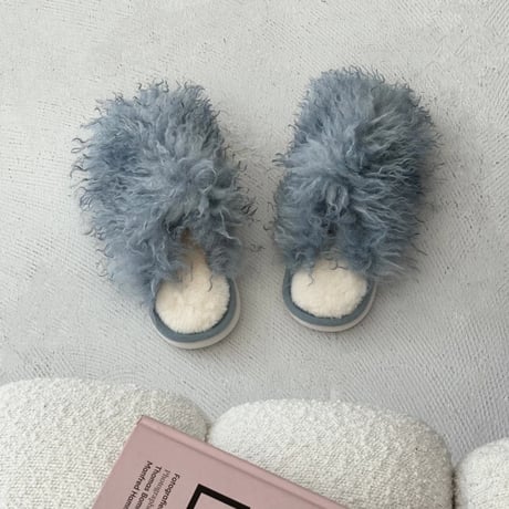 slipper-03005　Tibetan Lamb Eco Fur Room Shoes Slippers