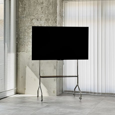 stand-03002　Stainless Steel Floor TV Mount with Shelf