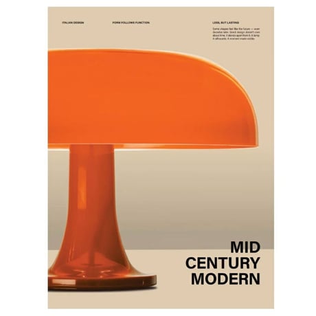 poster-03150　Mid-Century Mushroom Lamp Art Poster 70×50cm