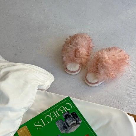 slipper-03005　Tibetan Lamb Eco Fur Room Shoes Slippers