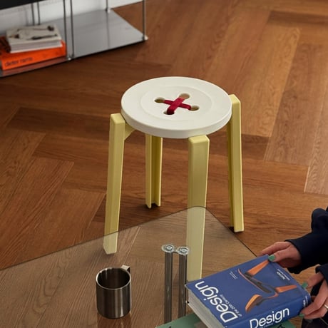 stool-03057　Button Design Multicolor Round Stool